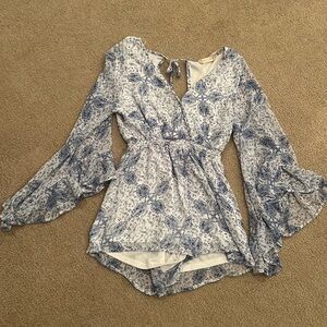 altard state blue floral romper